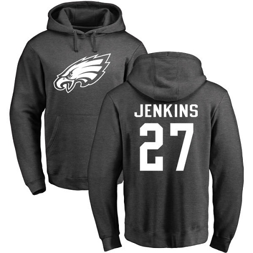 Men Philadelphia Eagles #27 Malcolm Jenkins Ash One Color NFL Pullover Hoodie Sweatshirts->philadelphia eagles->NFL Jersey